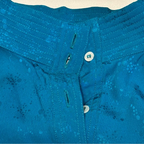 Vintage CHR Teal Silk Dress - Picture 4 of 7